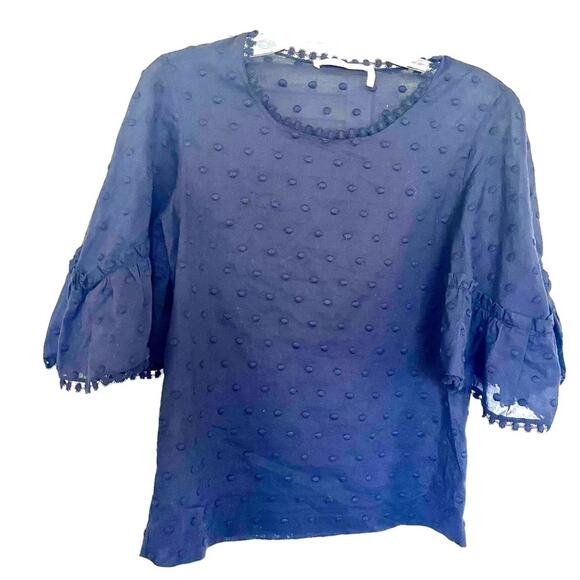 See by Chloe Black Embroidered Flare Sleeve Blouse size XS - Picture 4 of 10